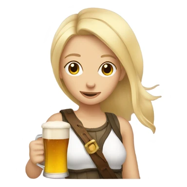 Blonde hair girl drinking a beer sticker