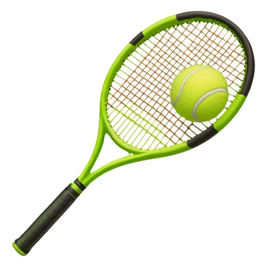 A green dark tennis racket 
(1) with a tennis ball(1) sticker