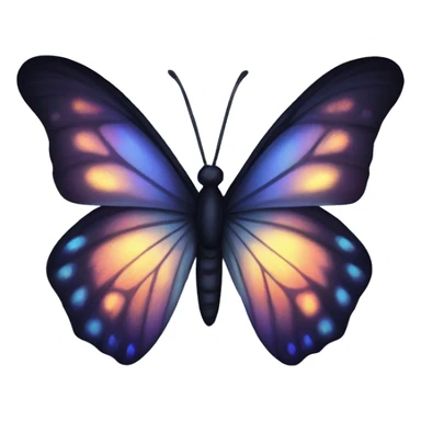 Dark iridescent butterfly glowing sticker
