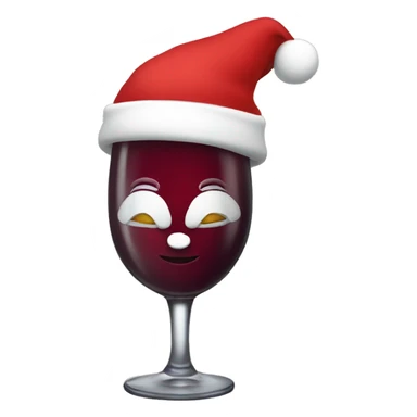 Wine bottle With a santa hat  sticker