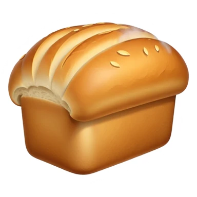 loaf of bread with steam rising, simple and bright sticker