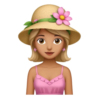 only a pink summer with flower hat sticker