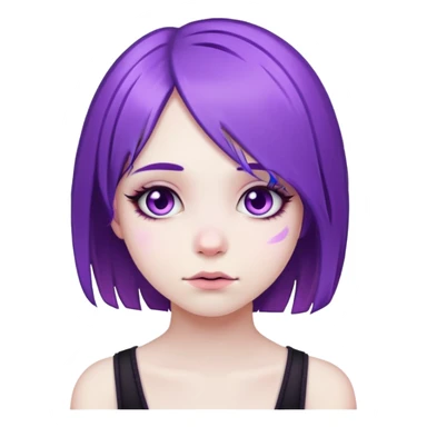 violet hair emo girl sticker