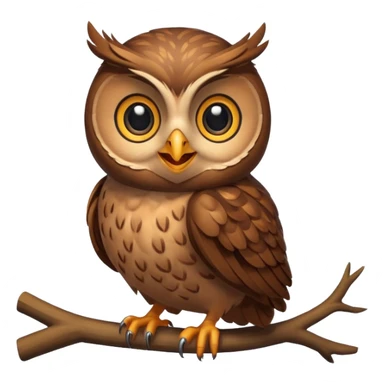 small owl perched and smiling sticker