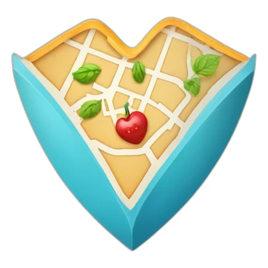 map marker shape, category food, white bg, w h 80% sticker