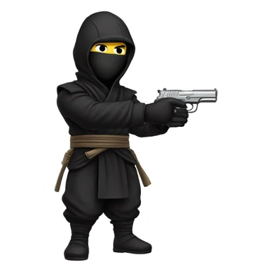 Ninja holding a gun sticker