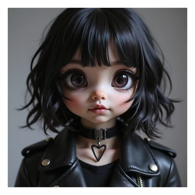 BLACKPINK inspired goth emoji, photorealistic style, smoky eyes, leather jacket sticker