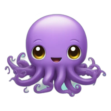cute kraken cute face zen sticker