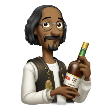 snoop dog holding copious amounts of liquor bottles sticker