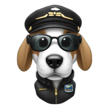 snoopy blanco totalmente con lentes negros y gorra de piloto aviador sticker
