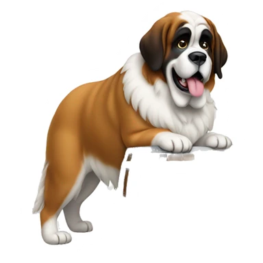 St Bernard with barrel sticker