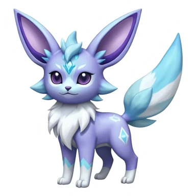 Fluffy celestial Glaceon-Espeon-dialga-hybrid, full body sticker
