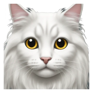 scottish long-haired black and white cat sticker