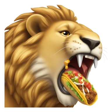 Lion eating tacos sticker
