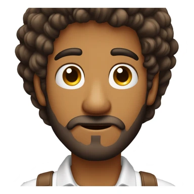 um homem branco de cabelo marrom  olhos marrom sorrindo com barba cablo curto um pouco gordo acenando  sticker