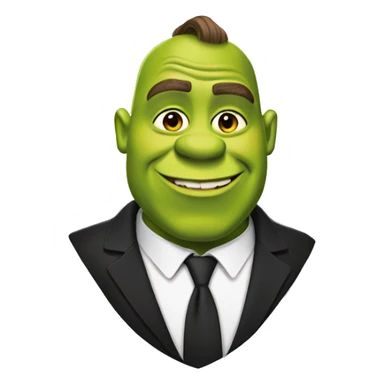 Shrek wearing a black suit sticker