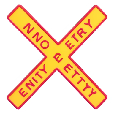 3D no entry sign with glossy finish sticker
