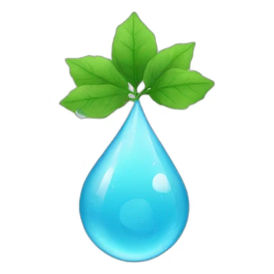 Water drops between two leafs sticker