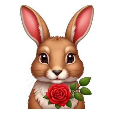 ein Hase mit einer Rose sticker