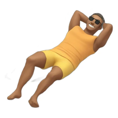 man laying in sunbed sticker
