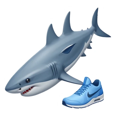 Requin avec des chaussures nike bleue  sticker
