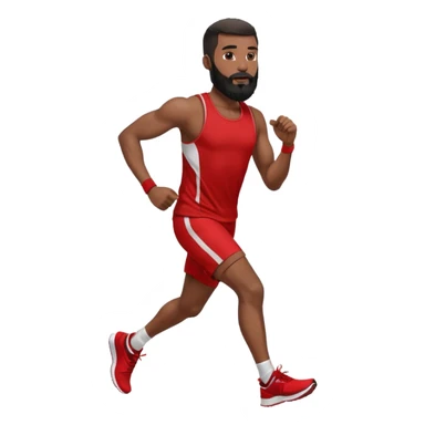blackman with full beard running exercise sport red clothes sticker