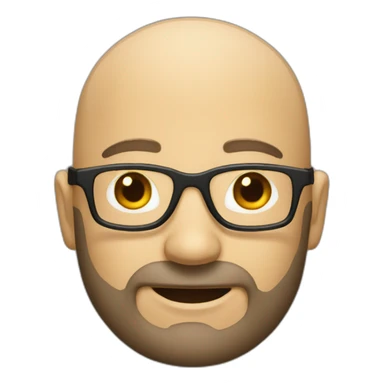 bald beard nerd sticker