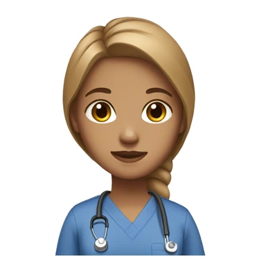 Girl with light brown hair & brown eyes in scrubs  sticker