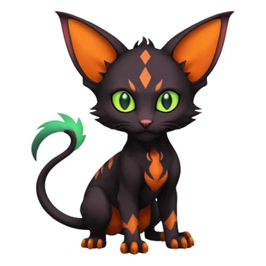 Noivern-Litten-Sphynx-Noibat-Torracat-Lykoi-fusion sticker