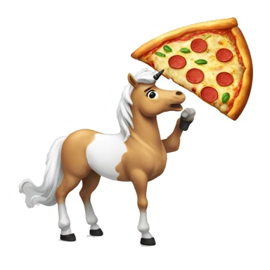 Emoji de un unicornio comiendo pizza sticker