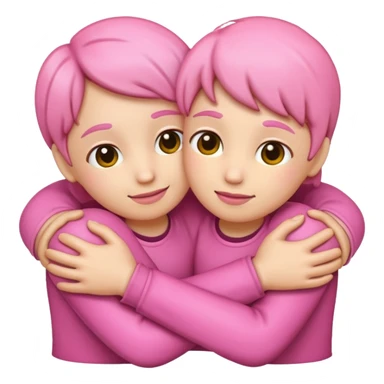 emoji like ios 18 hugging pink sticker