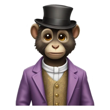 dressed up mokey sticker