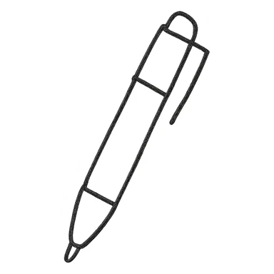 hand drawn outlined bullet journal pen icon with no fill sticker