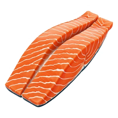 create a  half cut Slice of Salmon

Camera angle: slightly elevated top-down view with a gentle bird’s-eye perspective (about 15–20°), identical perspective and scaled do not add anything  on plate only the slice of salmon  sticker