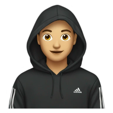 black colored adidas hoodie sticker