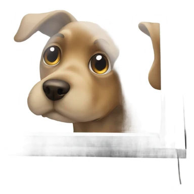 Dog sticking its head out the window sticker