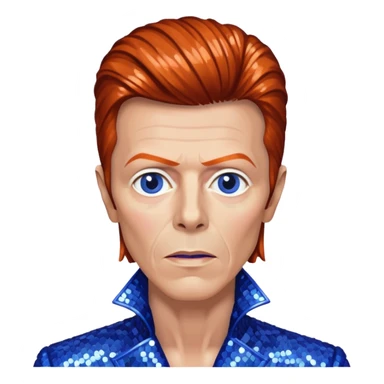 David Bowie with periwinkle sequin outfit sticker