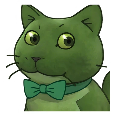 Black cat with bow sticker