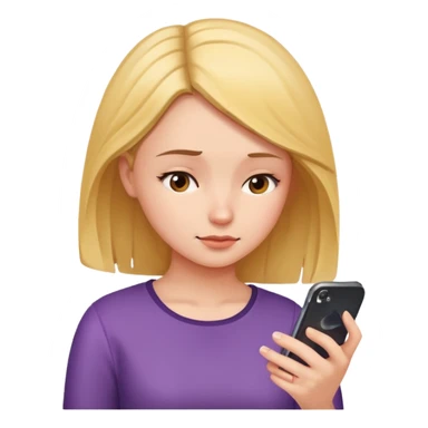 Girl looking down at phone sticker