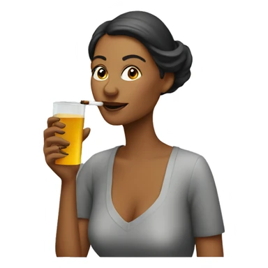 Lady smoking and drinking sticker
