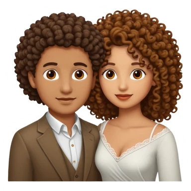 married curly girl brown guy sticker