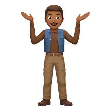 Laughing Man with brown dirt on pants sticker