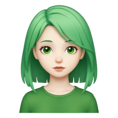 a girl of nature green hair and it shows her whole body sticker