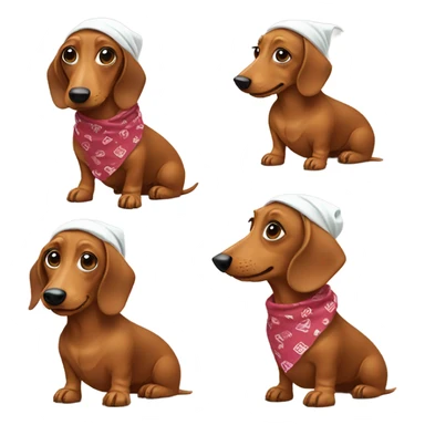 Dachshund wearing bandanna sticker