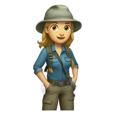 female geologist in a river sticker