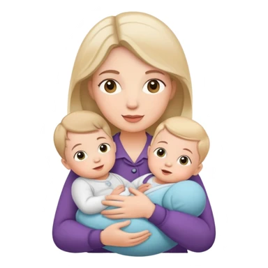 nanny holding a little baby sticker