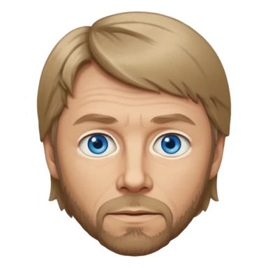 Bjorn Ulvaeus with blue eyes, dark blonde hair sticker