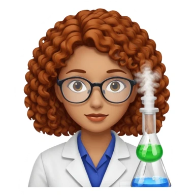 young women pharmacist studying science, curly hair sticker