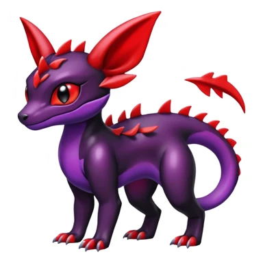 Cute Shiny Guilmon-Salandit-Umbreon-Fakémon-hybrid-creature (full body)  sticker