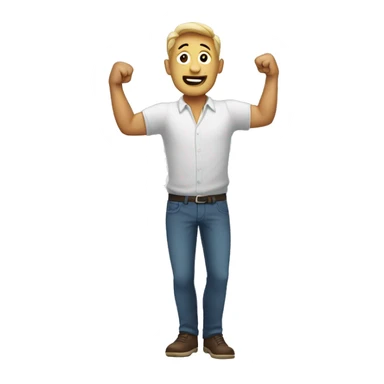 man with arms up sticker